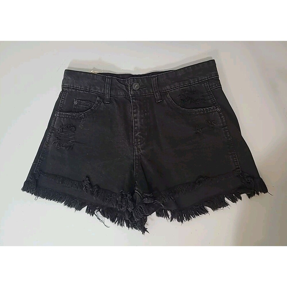 Vanilla Star Vintage Festival Short Black Raw Hem Distressd Shorts  Med  Wash 5